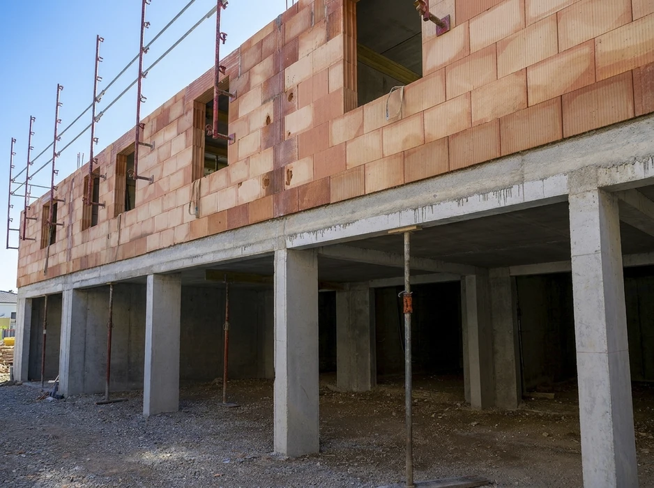Chantier de construction en cours, extérieur, sans personnages